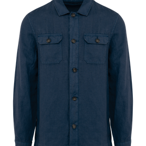 Men's linen washed effect overshirt